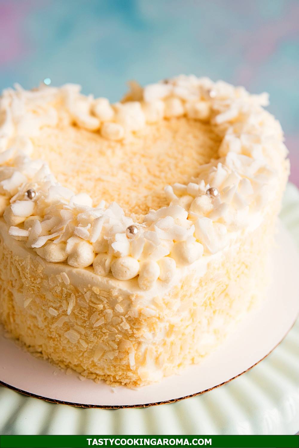 Heart-Shaped Coconut Cloud Cake