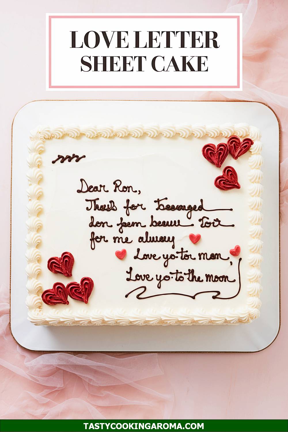 Love Letter Sheet Cake