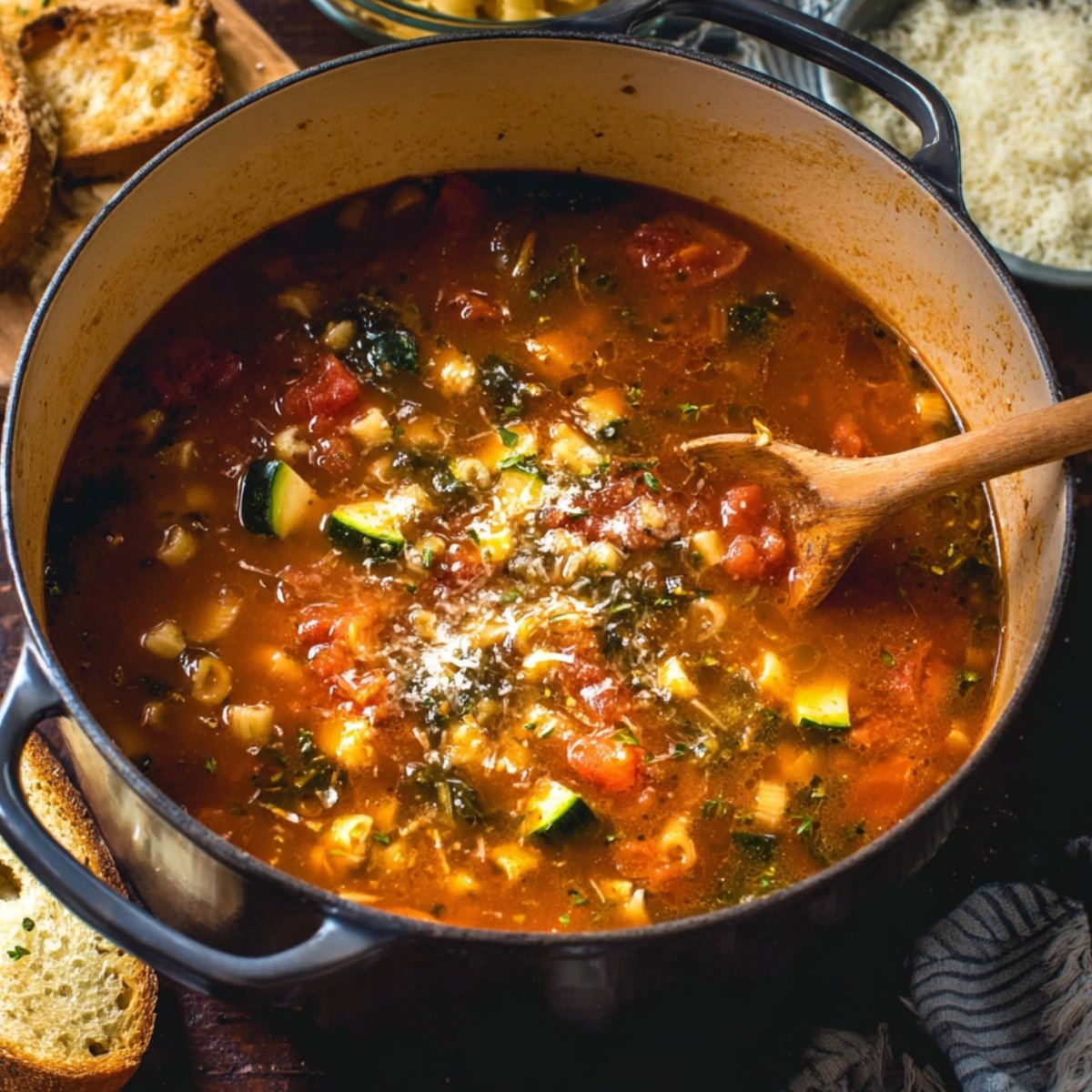 Once the soup is bubbling, turn the heat down to low, cover the pot, and let it simmer gently for 40 minutes. This is when all the flavors meld together and the soup gets rich and delicious.