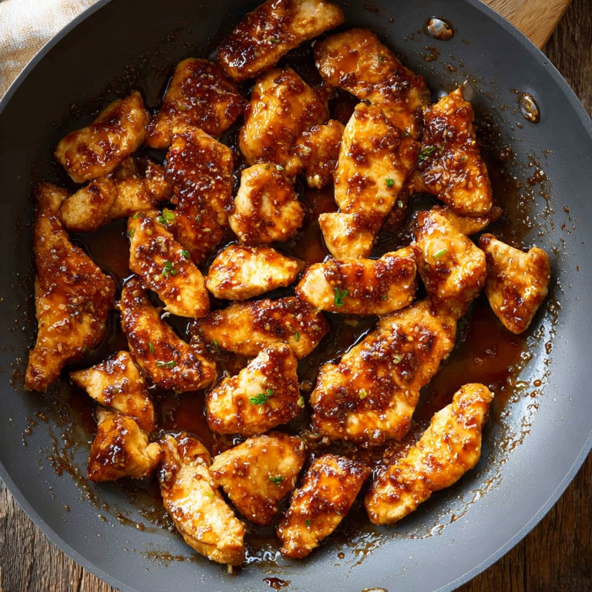Add the coated chicken pieces to the hot skillet in a single layer if possible. Let them cook undisturbed for 5 to 8 minutes so they develop that golden crust, then flip and cook another 5 to 8 minutes until the chicken is cooked through and beautifully browned. Give it a quick stir to break up any pieces that stuck together.