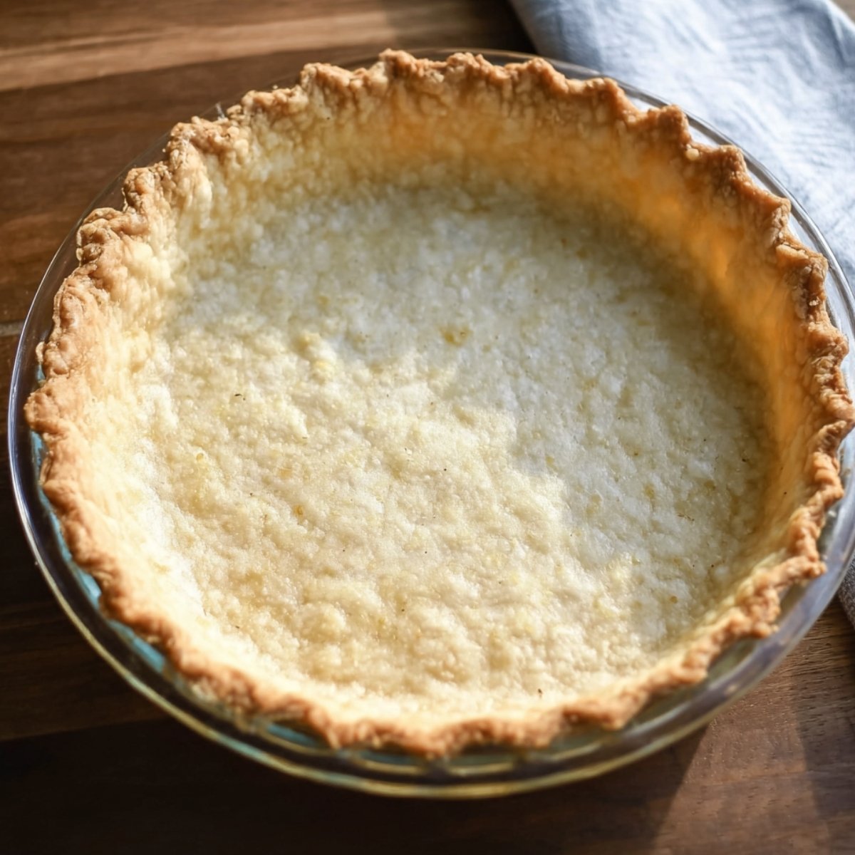 Golden baked pie crust, ready for filling